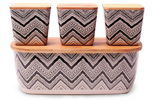 Хлебница Kamille - 360 × 202 × 135 мм бамбуковая + 3 емкости