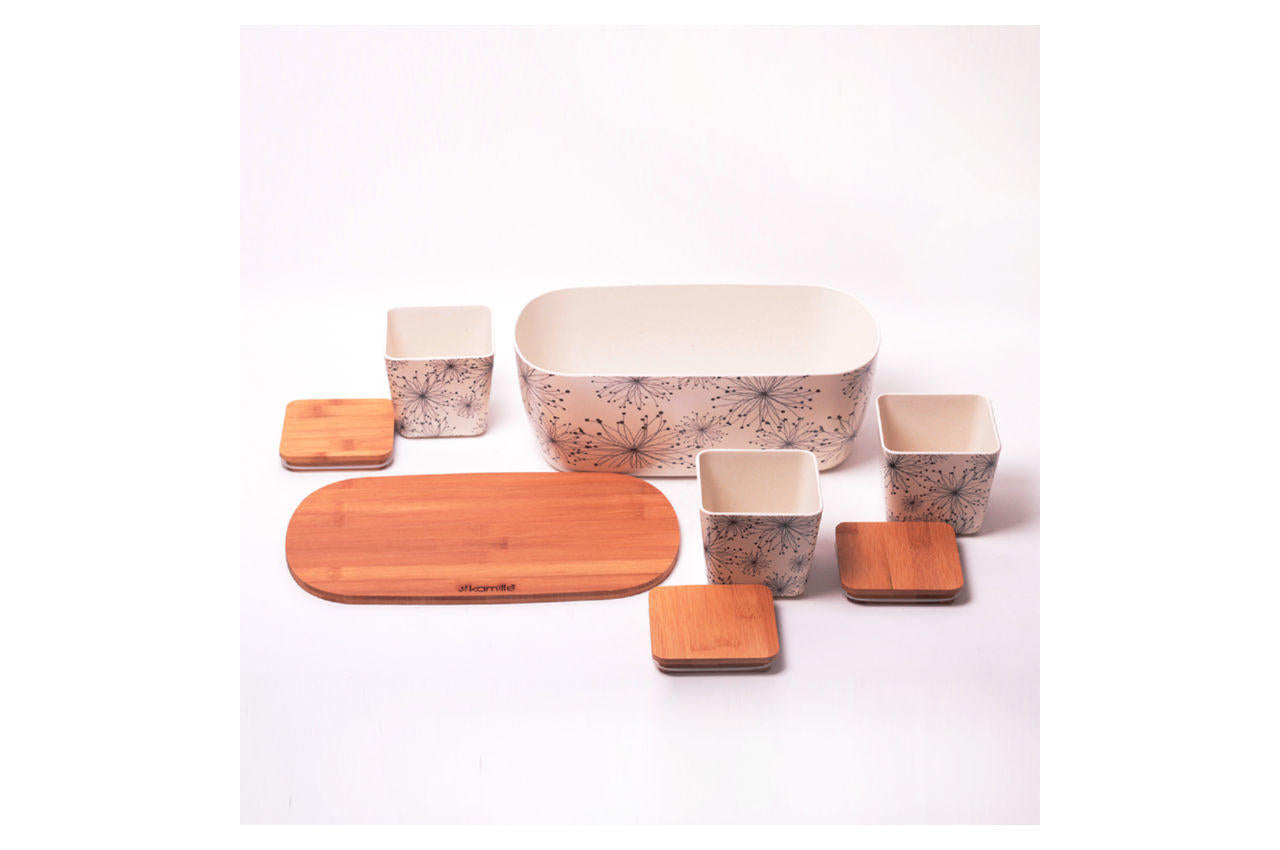 Хлебница Kamille - 360 × 202 × 135 мм бамбуковая + 3 емкости