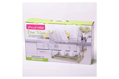 Сушилка для посуды Kamille - 550 x 245 x 380 мм зеленая