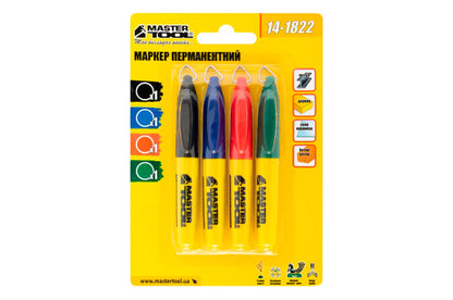 Маркер перманентный Mastertool - ассорти (4 шт.)
