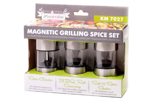 Набор емкостей для специй Kamille - 3 шт. с измельчителем