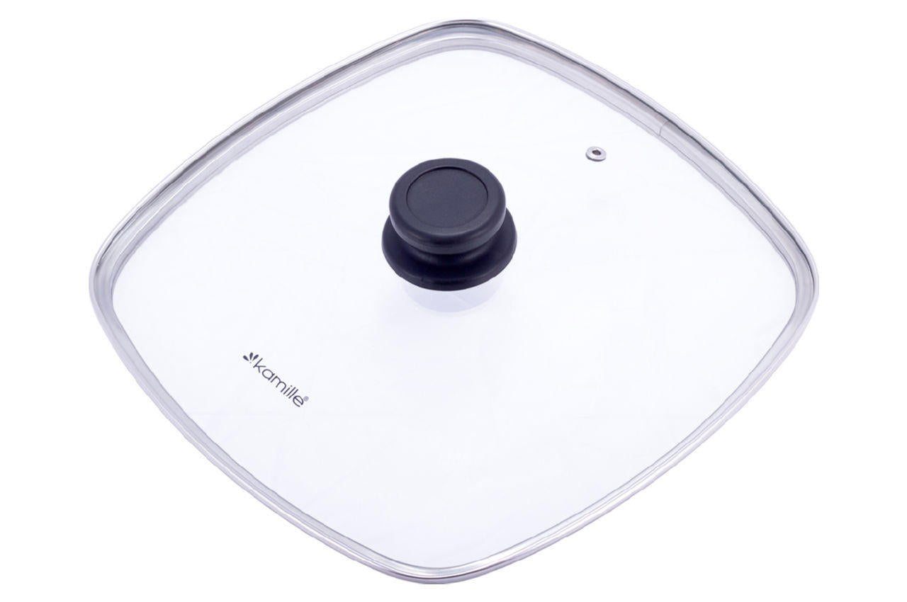 Сковорода-гриль антипригарная Kamille - 280 мм Black Marble