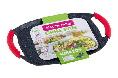 Плита-гриль антипригарная Kamille - 360 x 235 мм Black Marble