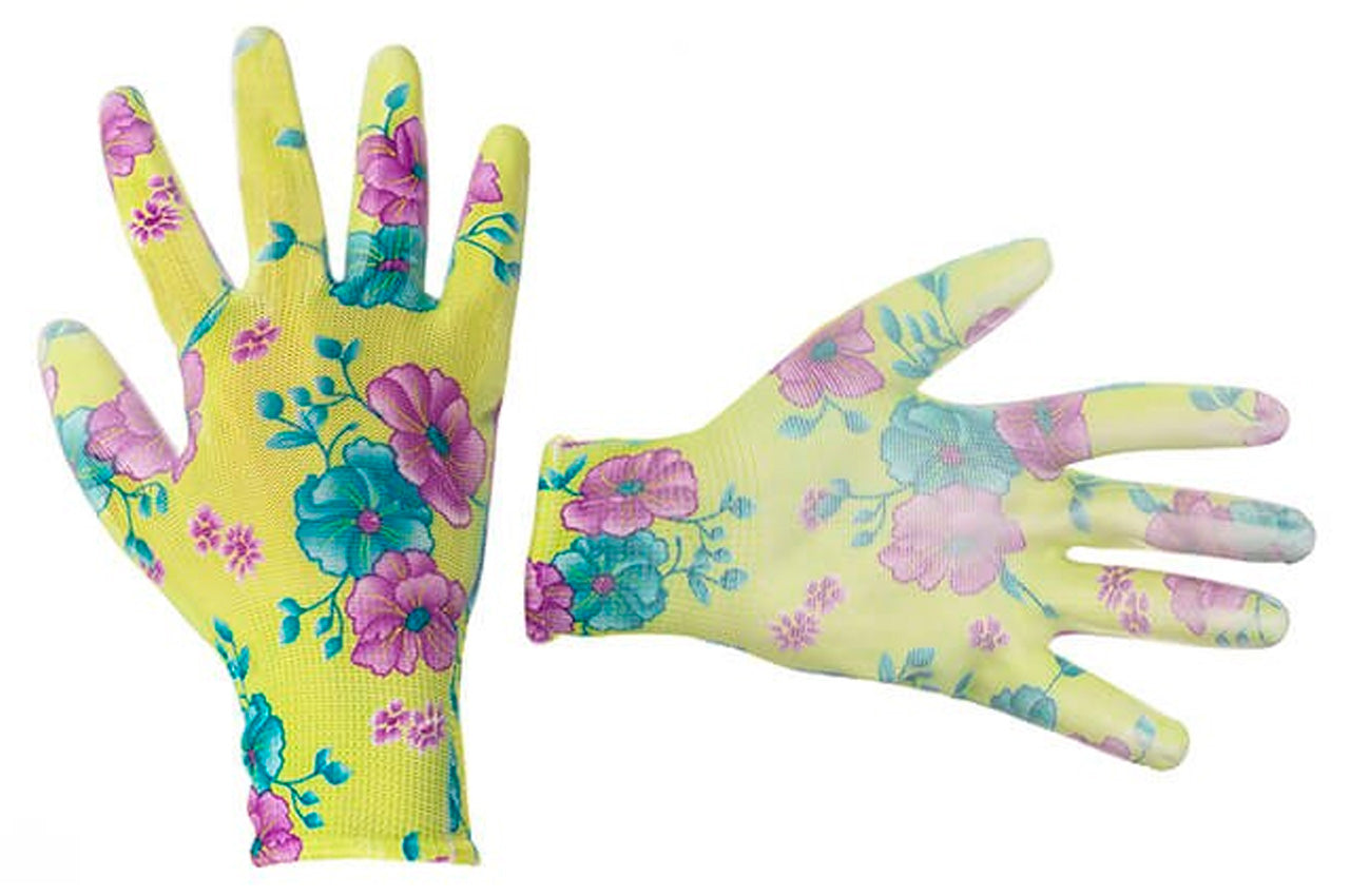 Перчатки Intertool - садовые полиуретановые 8" (зеленая)