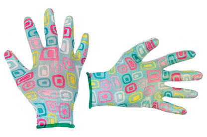 Перчатки Intertool - садовые нитриловые 8" (голубая)