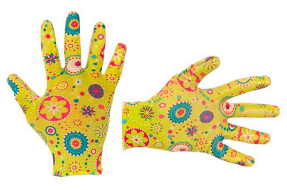 Перчатки Intertool - садовые нитриловые 8" (желтая)