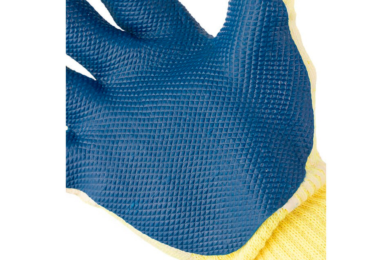 Перчатки Intertool - стекольщика латексная 10" (синяя)