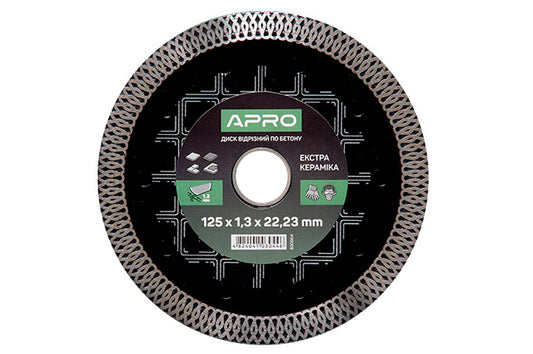 Диск алмазный Apro - 125 x 1,3 мм керамика экстра