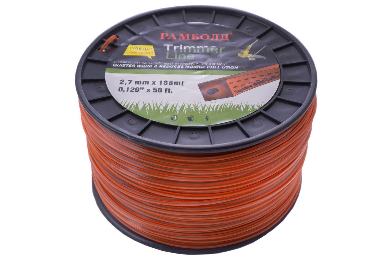 Леска для триммера Рамболд - 2,7 мм x 188 м квадрат армированный