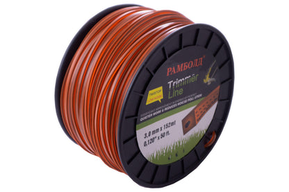 Леска для триммера Рамболд - 3,0 мм x 152 м квадрат армированный