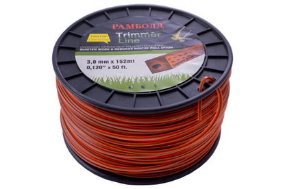 Леска для триммера Рамболд - 3,0 мм x 152 м квадрат армированный