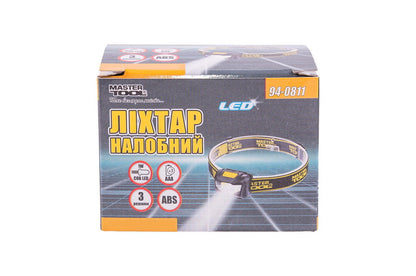 Фонарь налобный Mastertool - 1LED x 1 Вт x 3 режима