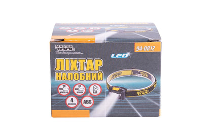 Фонарь налобный Mastertool - 2LED x 1 Вт x 4 режима