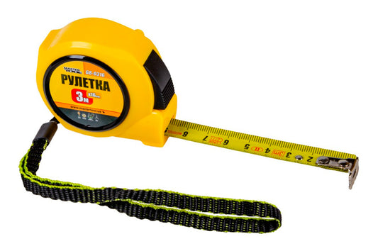 Рулетка Mastertool – 3 м x 16 мм автостоп