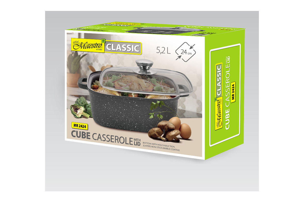 Кастрюля антипригарная Maestro - 240 x 240 мм x 5,2 л Granite