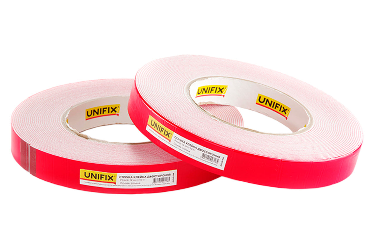 Лента двухсторонняя Unifix - 19 мм x 10 м вспененная белая