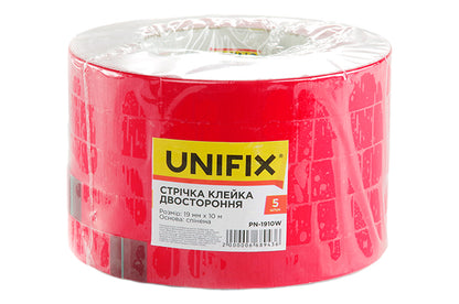 Лента двухсторонняя Unifix - 19 мм x 10 м вспененная белая