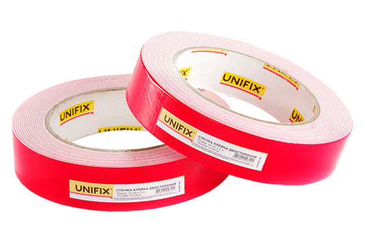 Лента двухсторонняя Unifix - 25 мм x 5 м вспененная белая