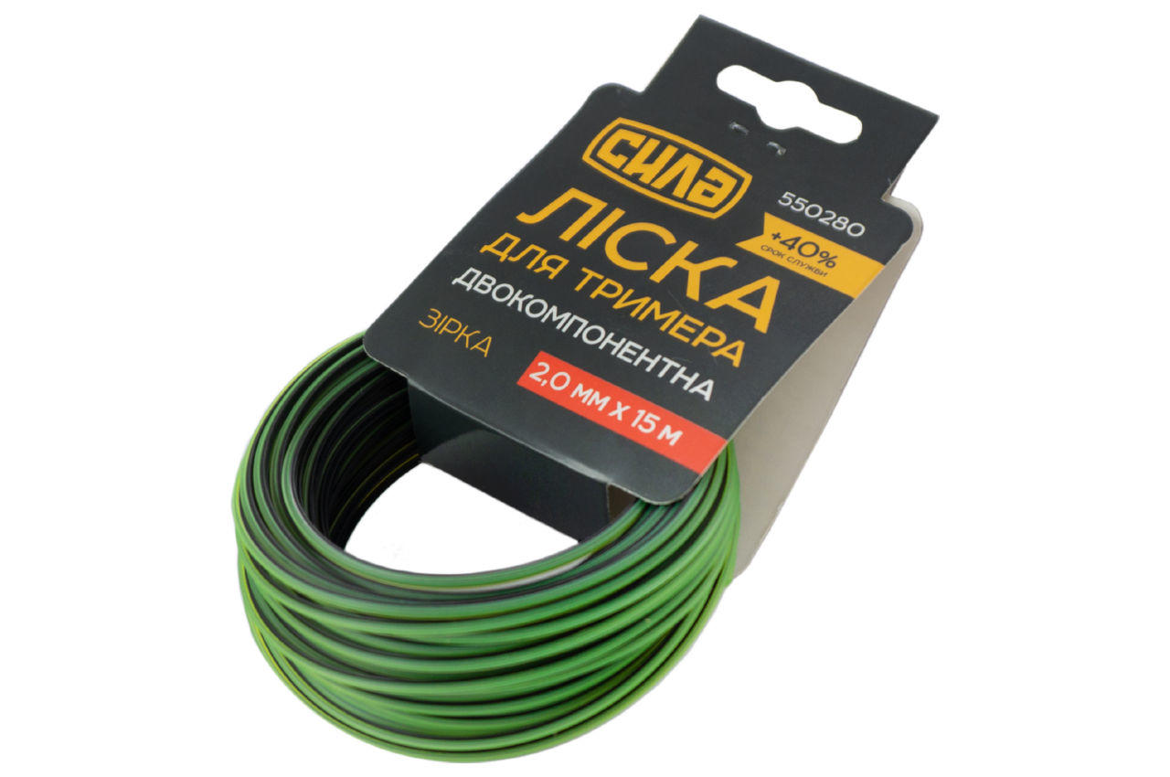 Леска для триммера Сила - 2,0 мм x 15 м звезда PRO