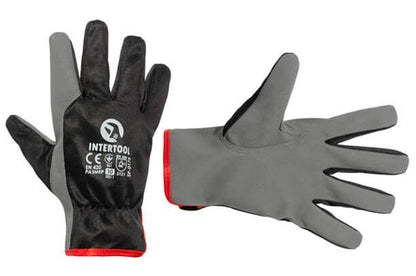 Перчатка Intertool - комбинированная эко кожа 10"