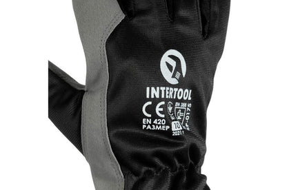 Перчатка Intertool - комбинированная эко кожа 10"