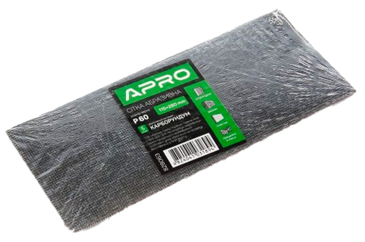 Сетка абразивная Apro - 115 x 280 мм x Р60 PRO (5 шт.)