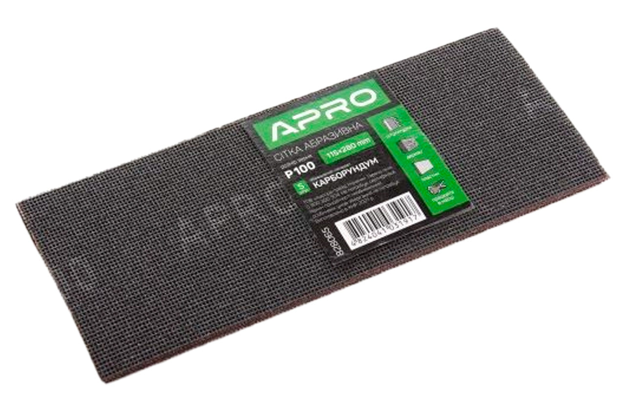 Сетка абразивная Apro - 115 x 280 мм x Р100 PRO (5 шт.)