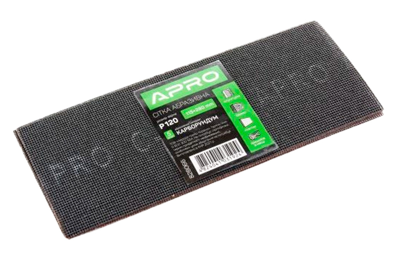 Сетка абразивная Apro - 115 x 280 мм x Р120 PRO (5 шт.)
