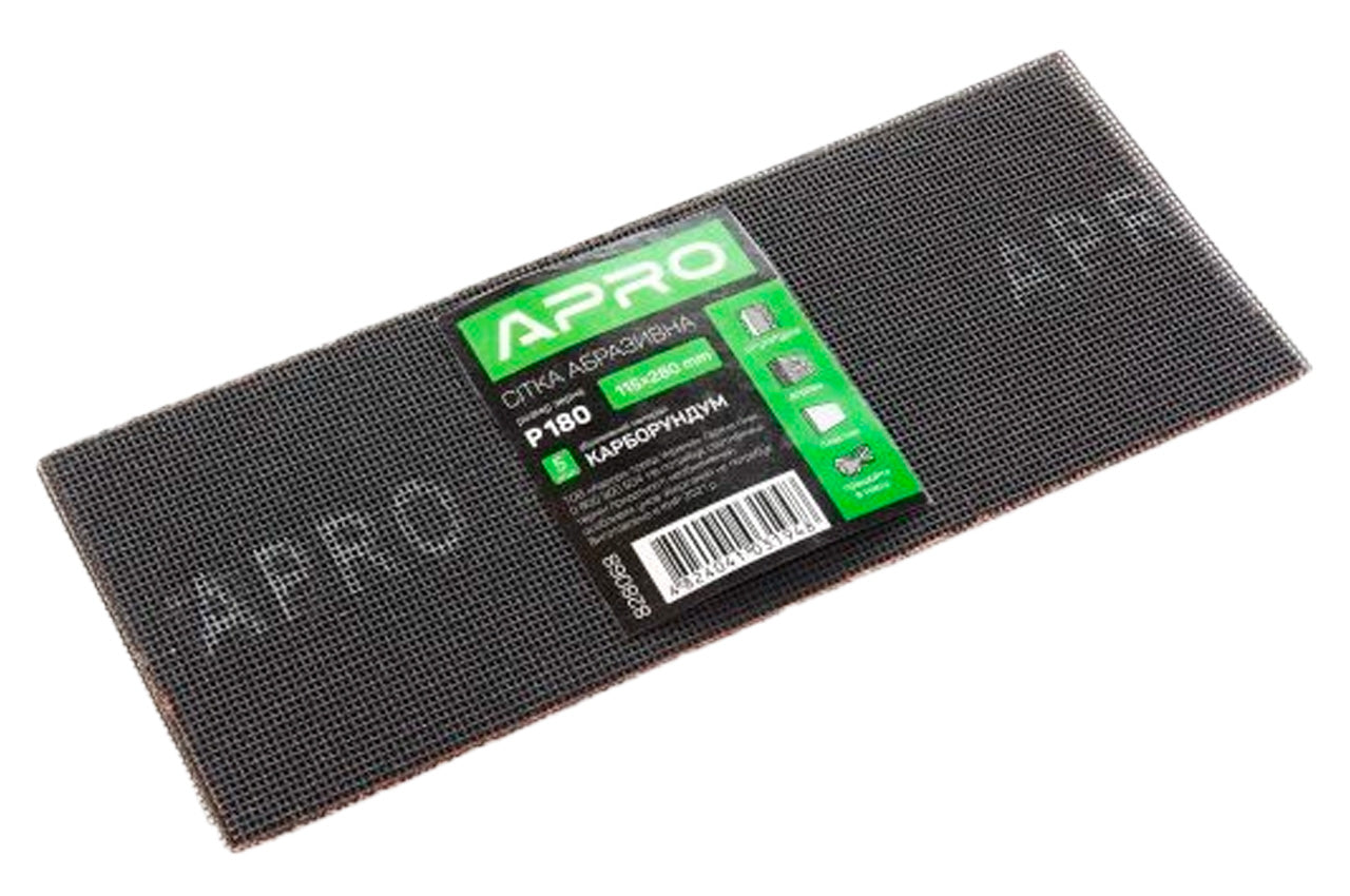 Сетка абразивная Apro - 115 x 280 мм x Р180 PRO (5 шт.)