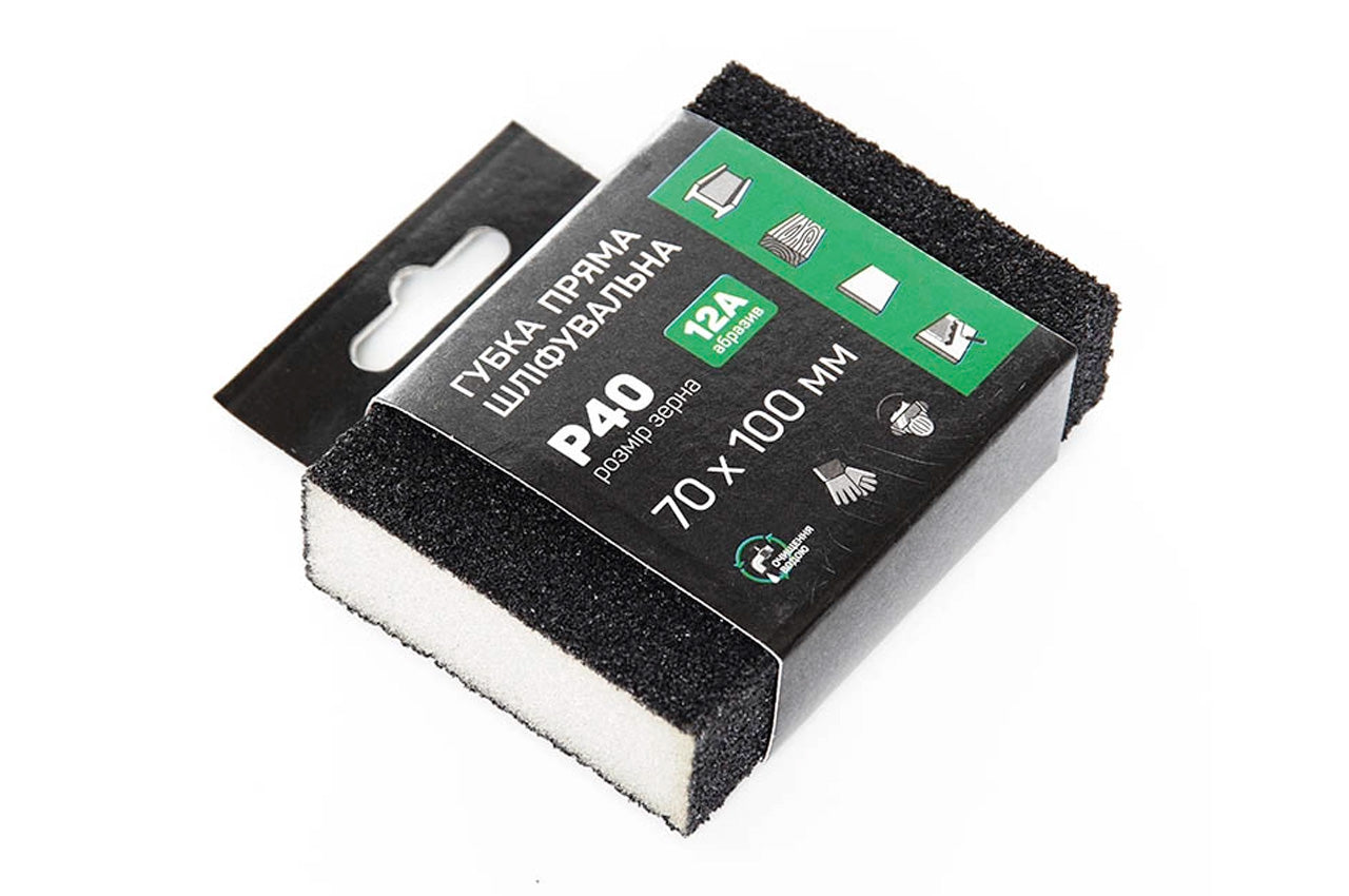 Губка шлифовальная Apro - 100 x 70 x 25 мм x P40 прямая