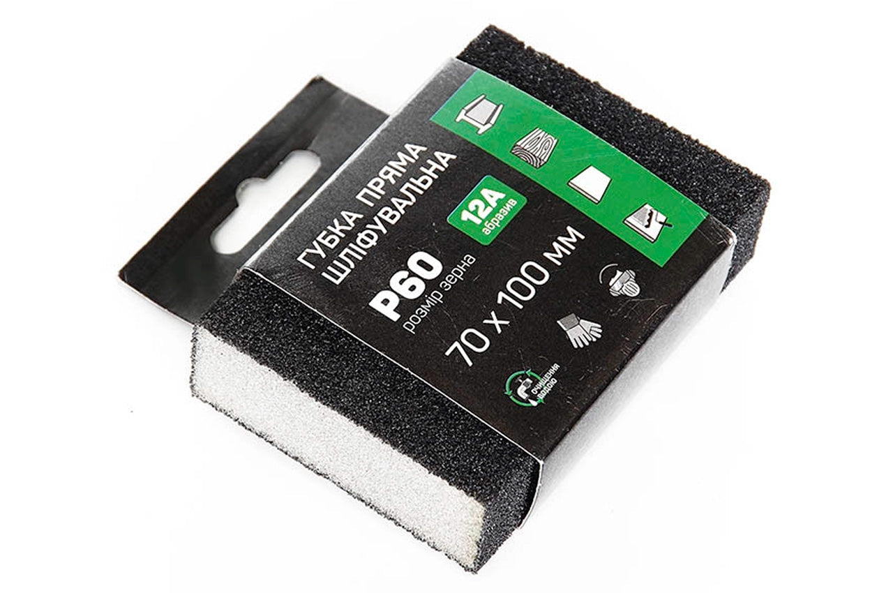 Губка шлифовальная Apro - 100 x 70 x 25 мм x P60 прямая