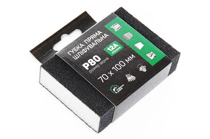 Губка шлифовальная Apro - 100 x 70 x 25 мм x P80 прямая