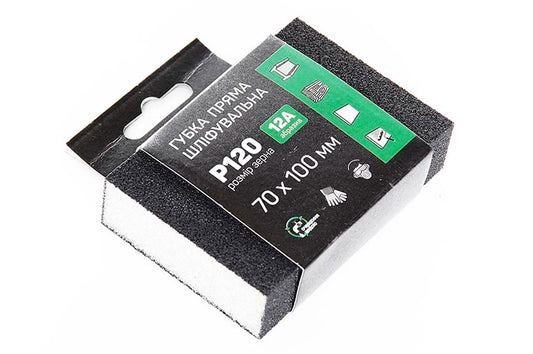 Губка шлифовальная Apro - 100 x 70 x 25 мм x P120 прямая