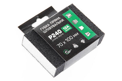 Губка шлифовальная Apro - 100 x 70 x 25 мм x P240 прямая