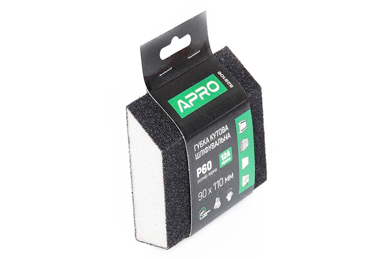 Губка шлифовальная Apro - 110 x 90 x 25 мм x P60 трапеция