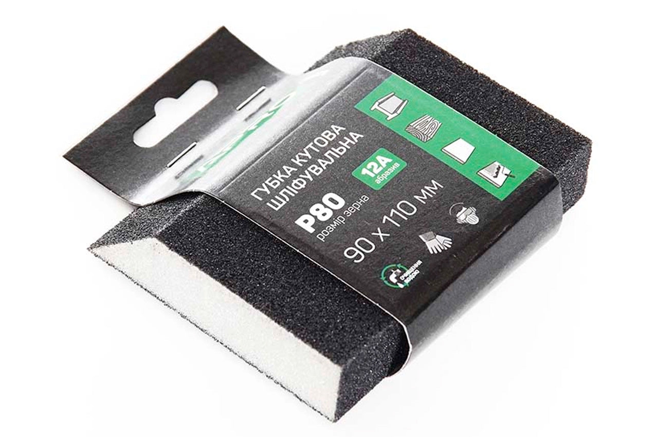 Губка шлифовальная Apro - 110 x 90 x 25 мм x P80 трапеция