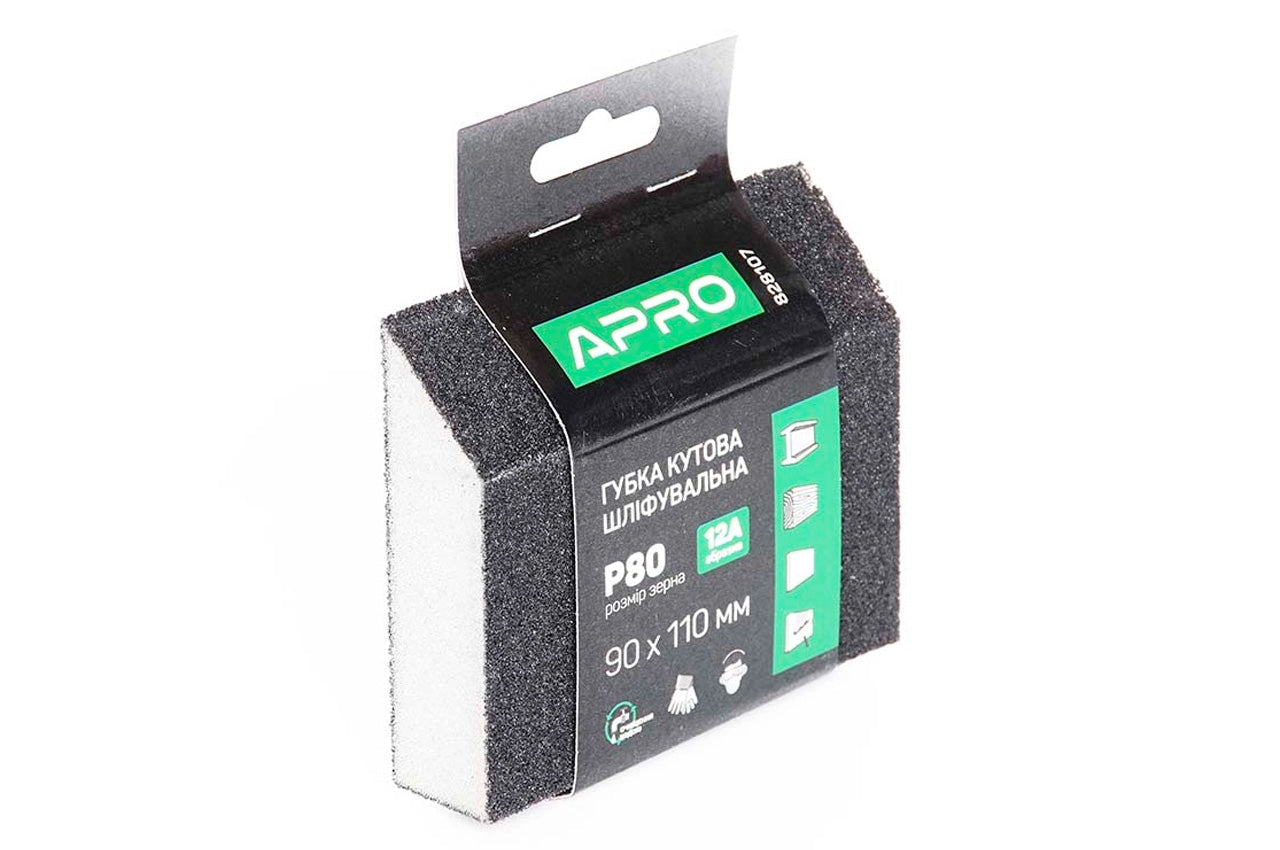 Губка шлифовальная Apro - 110 x 90 x 25 мм x P80 трапеция