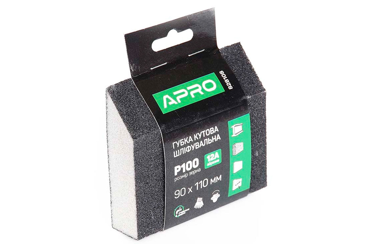 Губка шлифовальная Apro - 110 x 90 x 25 мм x P100 трапеция