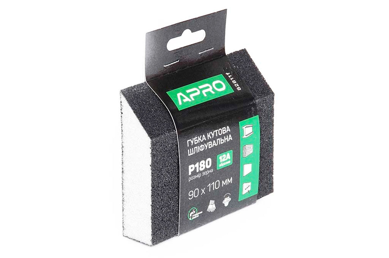 Губка шлифовальная Apro - 110 x 90 x 25 мм x P180 трапеция
