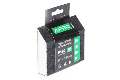 Губка шлифовальная Apro - 110 x 90 x 25 мм x P180 трапеция