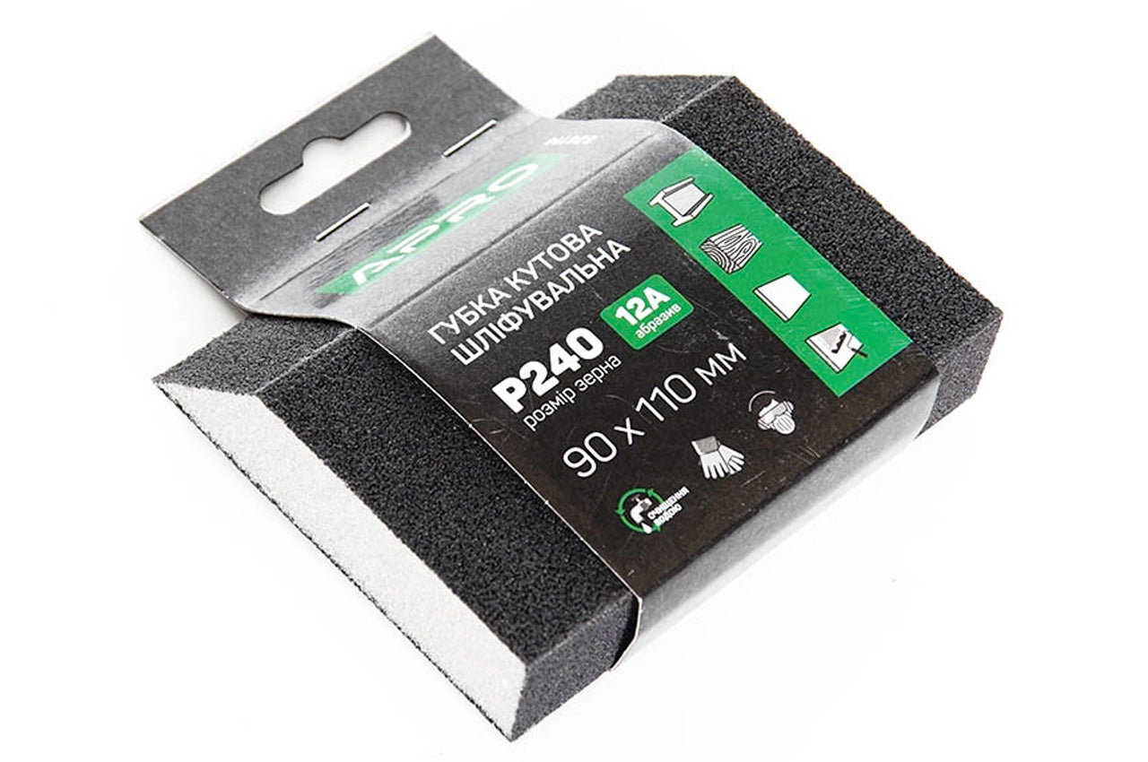 Губка шлифовальная Apro - 110 x 90 x 25 мм x P240 трапеция