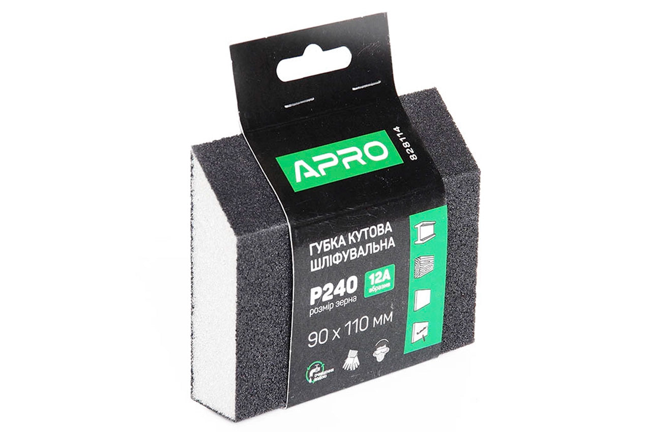 Губка шлифовальная Apro - 110 x 90 x 25 мм x P240 трапеция