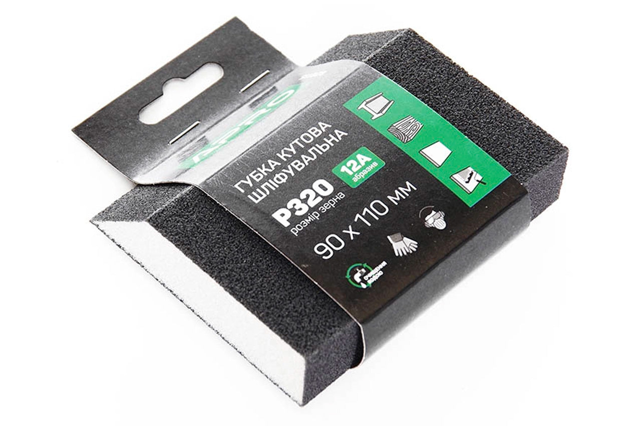 Губка шлифовальная Apro - 110 x 90 x 25 мм x P320 трапеция