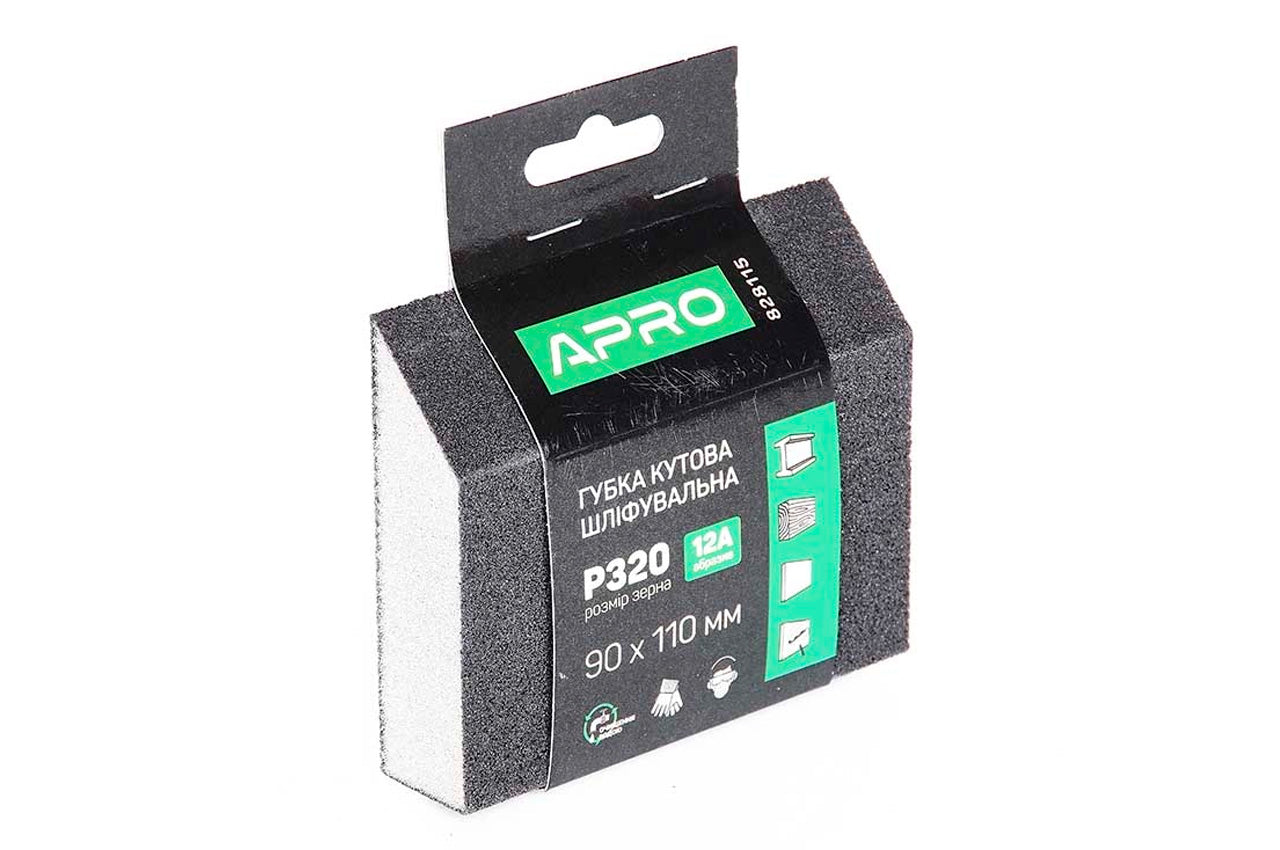 Губка шлифовальная Apro - 110 x 90 x 25 мм x P320 трапеция