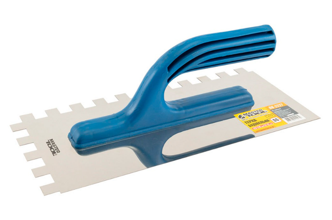 Гладилка нержавеющая Mastertool - 270 x 125 мм, зуб 12 x 12 мм