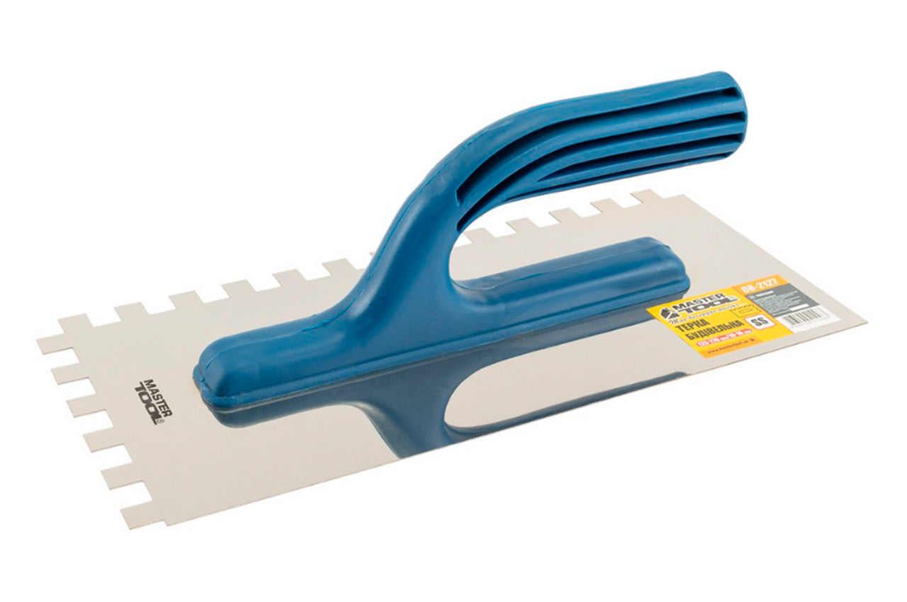 Гладилка нержавеющая Mastertool - 270 x 125 мм, зуб 10 x 10 мм