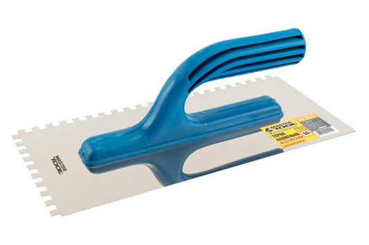 Гладилка нержавеющая Mastertool - 270 x 125 мм, зуб 6 x 6 мм