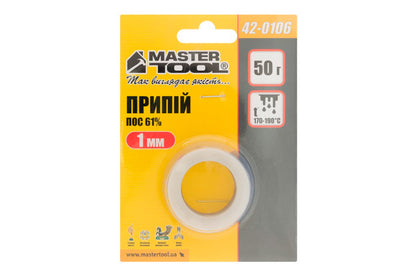 Припой Mastertool - ПОС 61% x 1 мм x 50г катушка