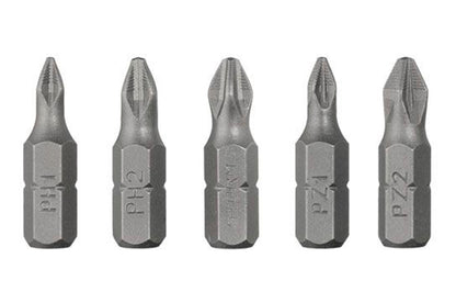 Набор бит Intertool - PH1 x PH2 x PZ1 x PZ2 x 25 мм Storm (5 шт.)