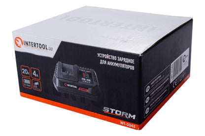Зарядное устройство для аккумулятора Intertool - 20В x 4Ач Li-Ion Storm